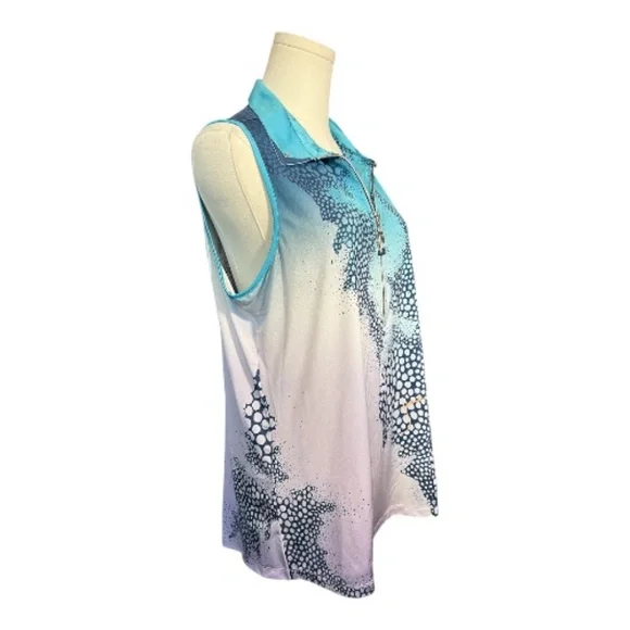 EUC Jamie Sadock sleeveless Avatar golf shirt bubble print quarter zip | - Picture 3 of 8